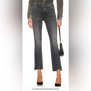 Mother black rascal ankle step fray jeans
